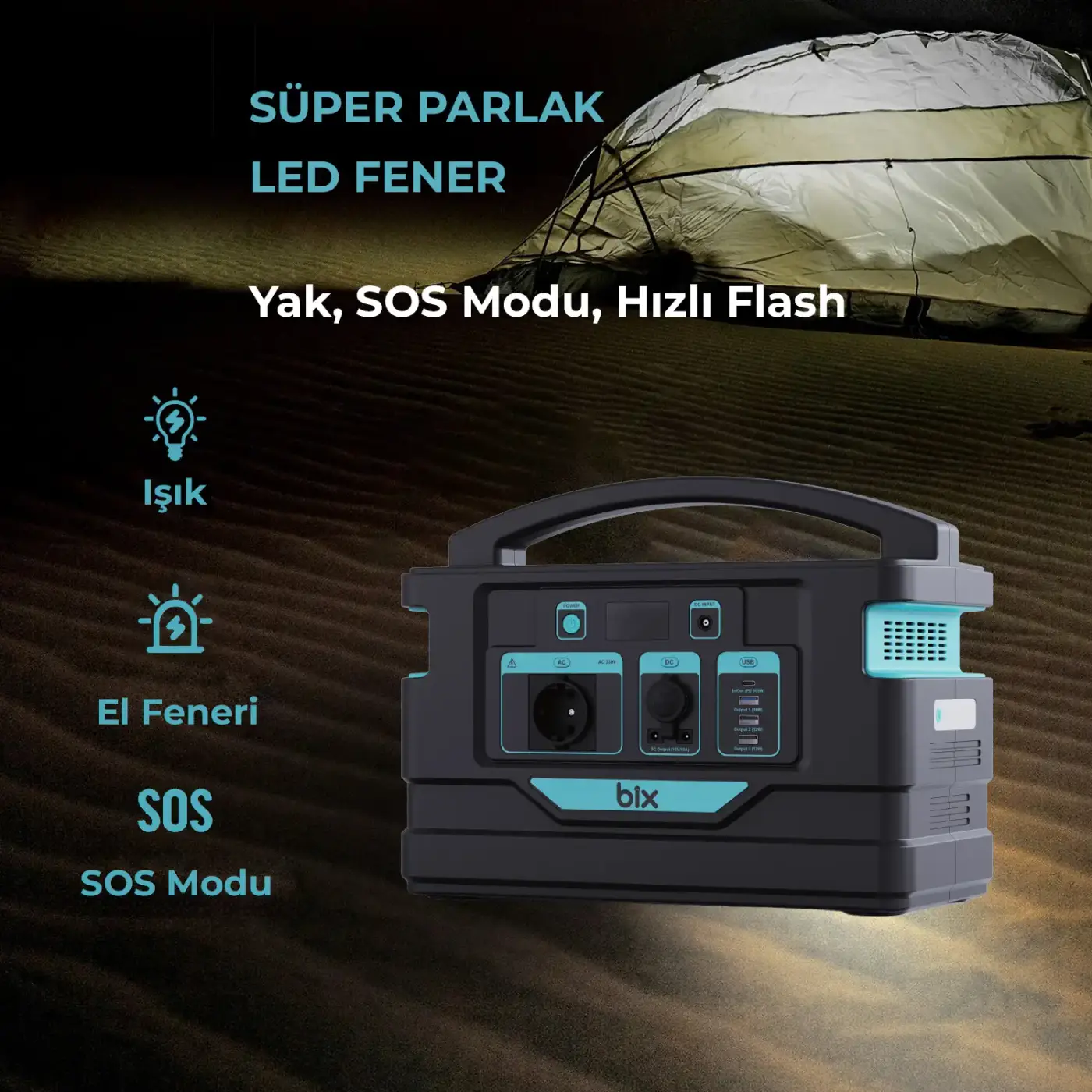 PS300K 300000mAh 1110Wh 1000W AC Priz, 3*USB-A, 100W
