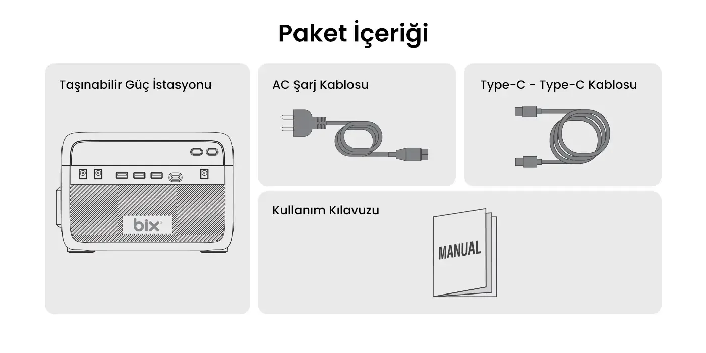 PS60K 192Wh 300W 230V 50Hz Saf Sinüs Taşınabilir Güç