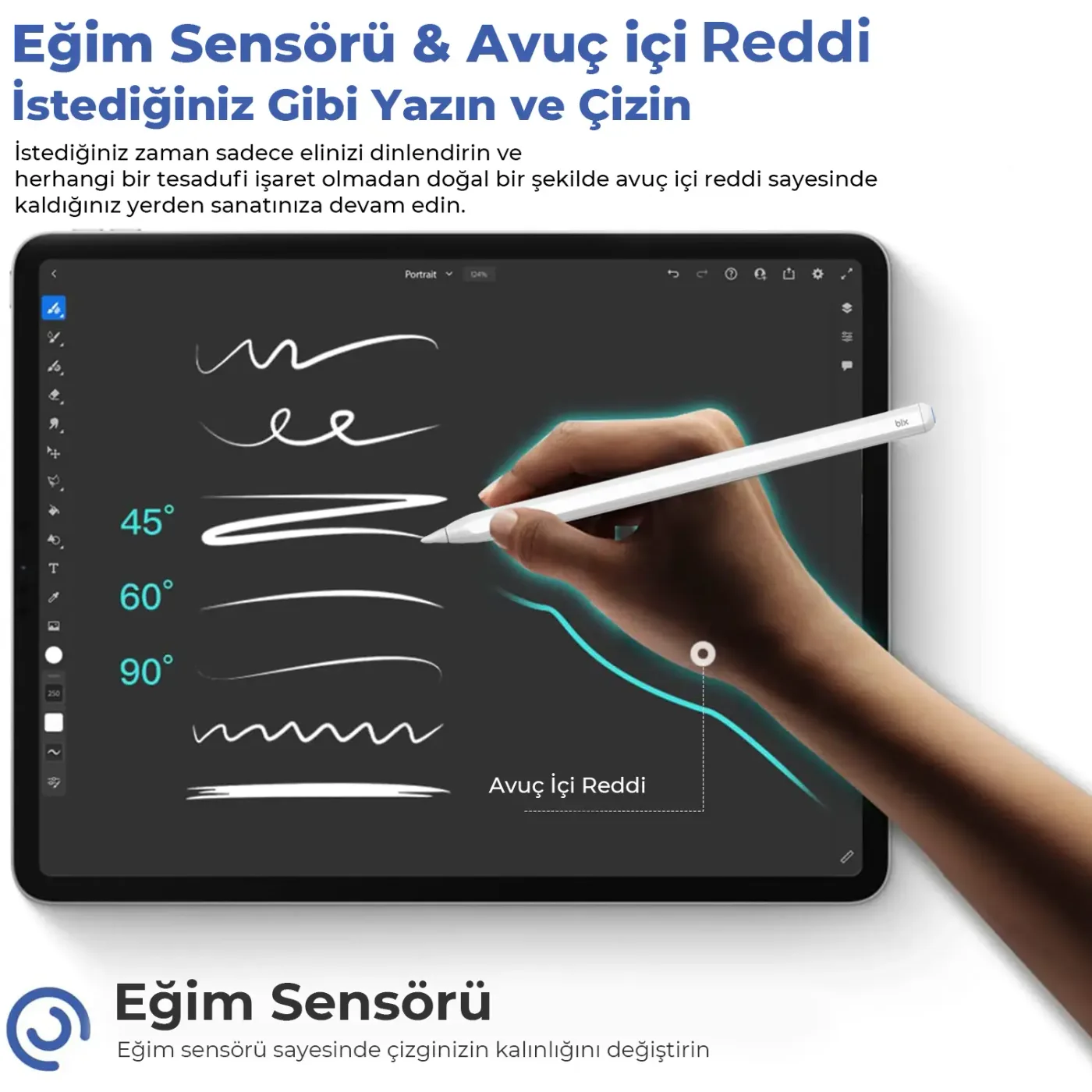 TR-BIX SP01 Bluetooth Stylus Pen Manyetik/Eğim Sensörlü