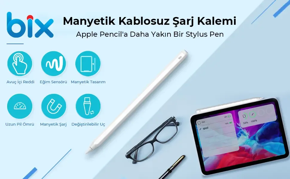 TR-BIX SP01 Bluetooth Stylus Pen Manyetik/Eğim Sensörlü