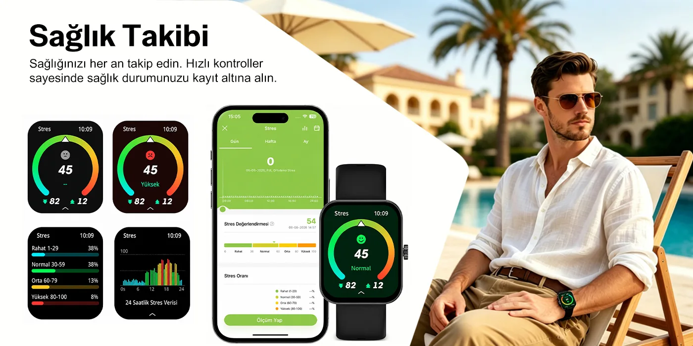 SW04 Bluetooth Arama Destekli 1.83” HD Ekran IP68 Suya