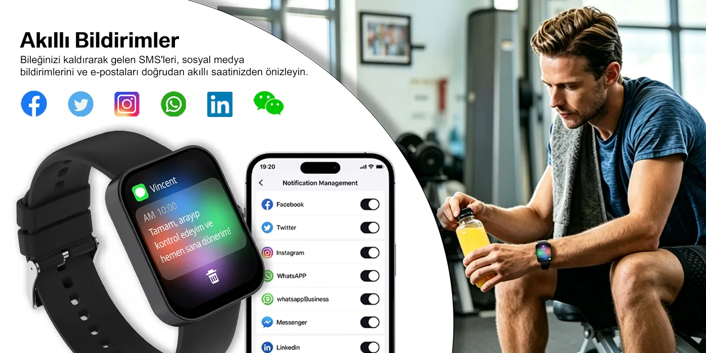 SW04 Bluetooth Arama Destekli 1.83” HD Ekran IP68 Suya