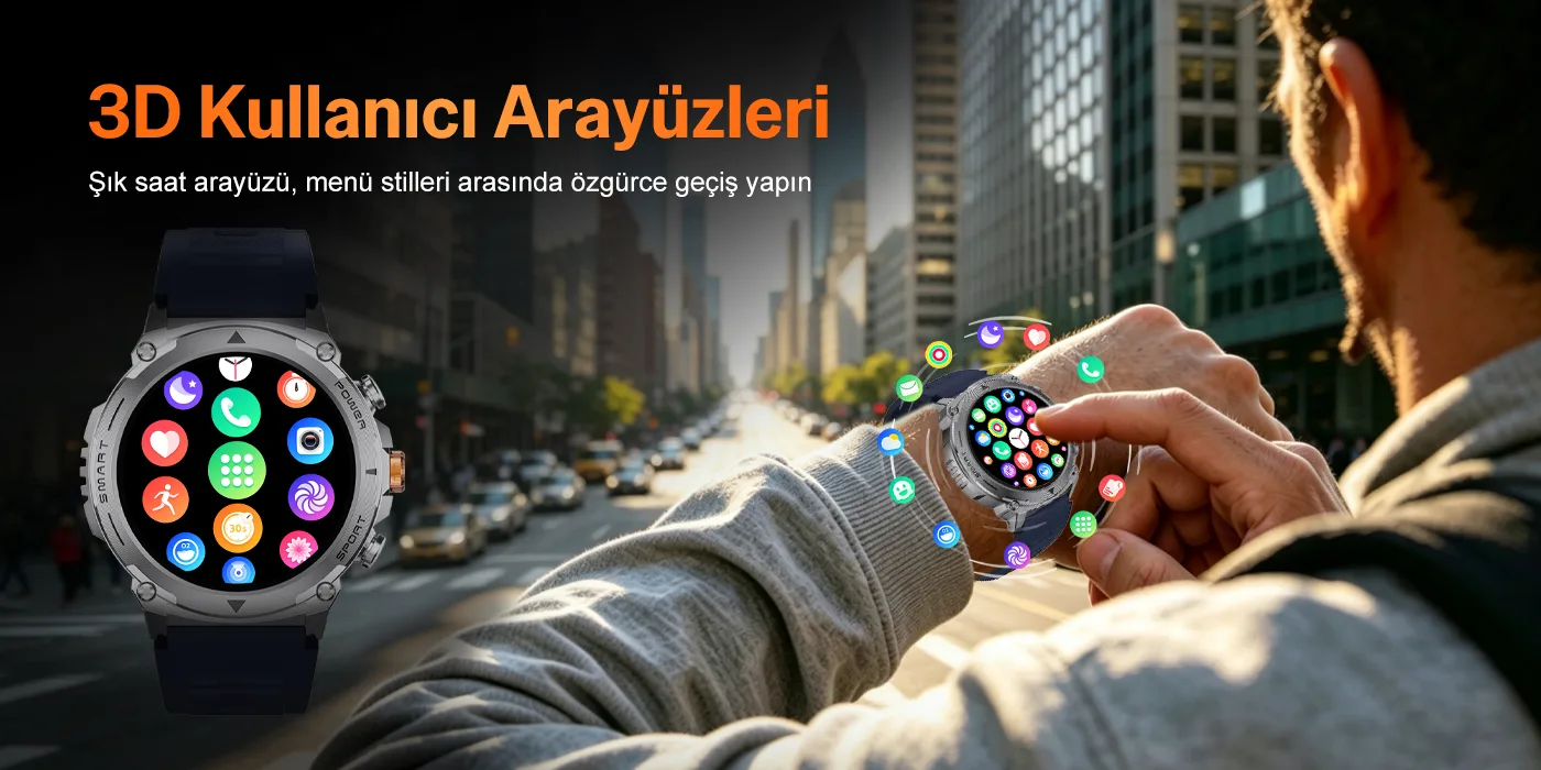 SW05 Metal Çerçeveli 1.43” AMOLED Ekran Bluetooth