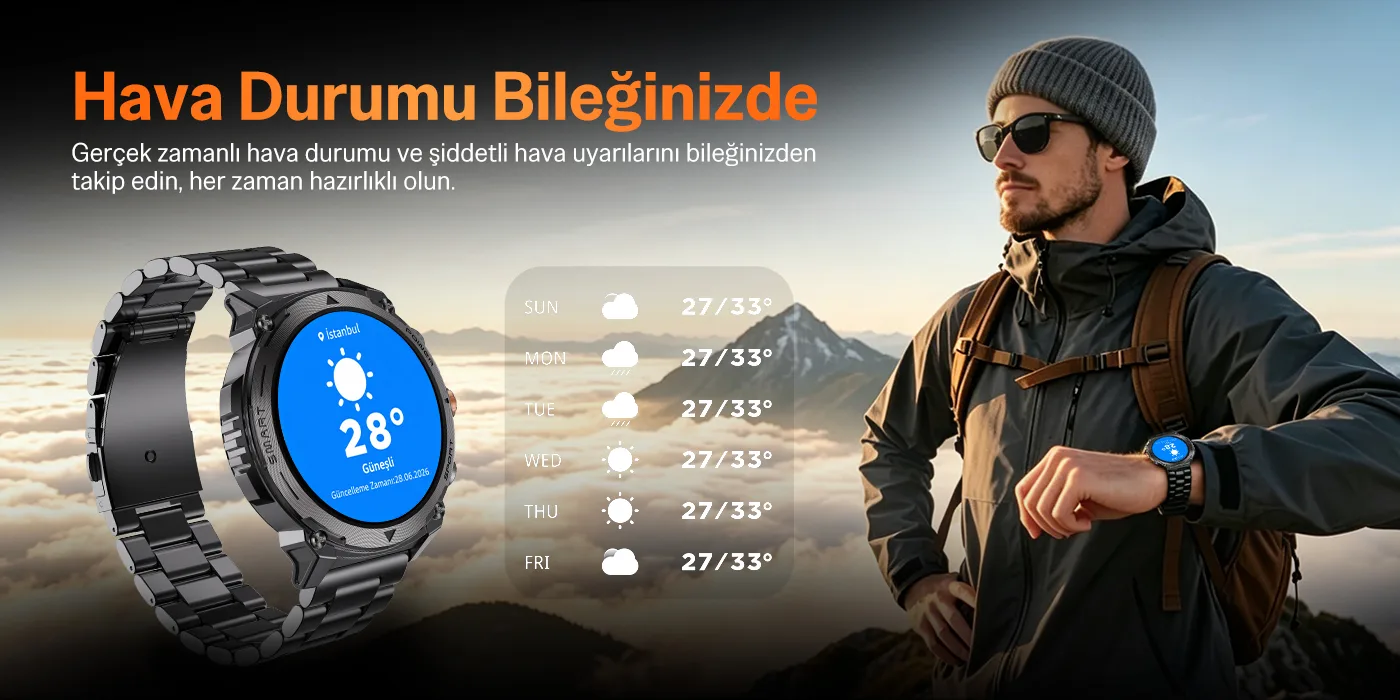 SW05 Metal Çerçeveli 1.43” AMOLED Ekran Bluetooth