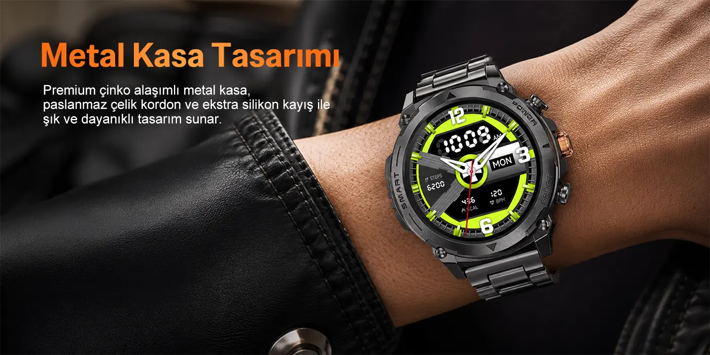SW05 Metal Çerçeveli 1.43” AMOLED Ekran Bluetooth