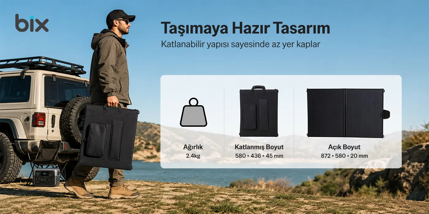 SY-S100W 100W Taşınabilir Katlanabilir Solar Şarj Power