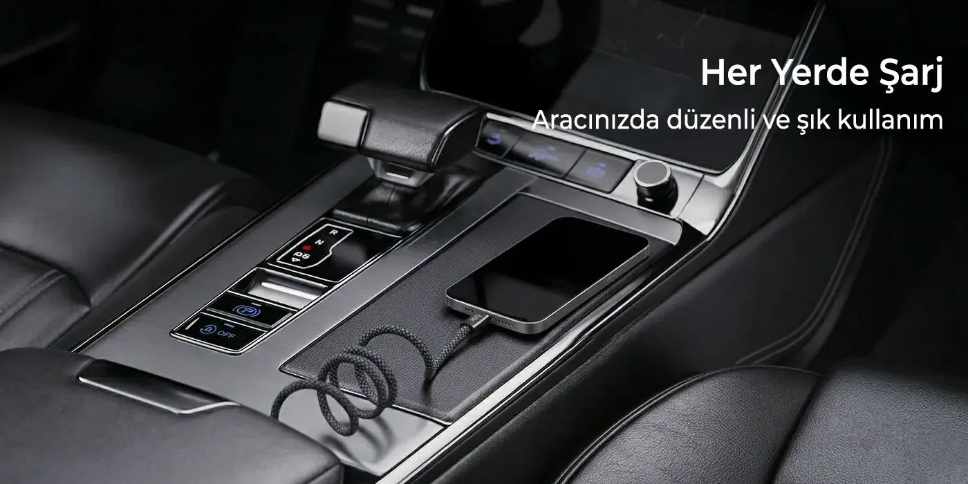 T4CC 65W USB-C to USB-C Manyetik Tasarımlı Örgülü Hızlı