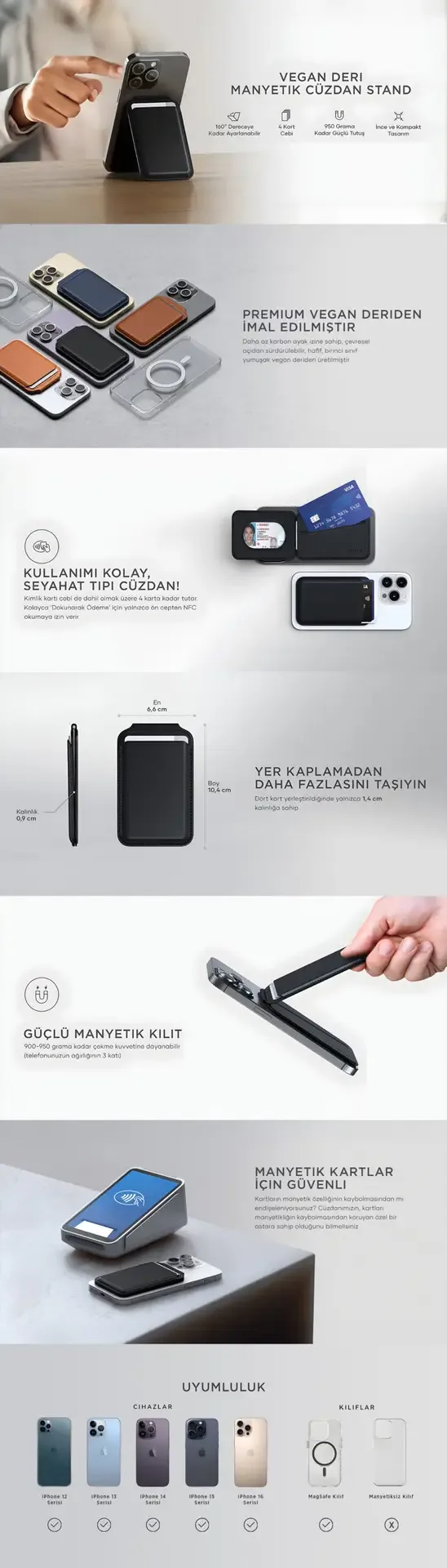Bix TMW2 Magsafe Uyumlu Kartlık Özellikli Katlanabilir