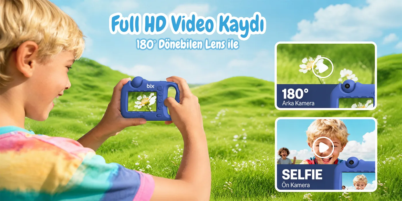 Bix Kids W1 900X Yakınlaştırmalı Taşınabilir Dijital