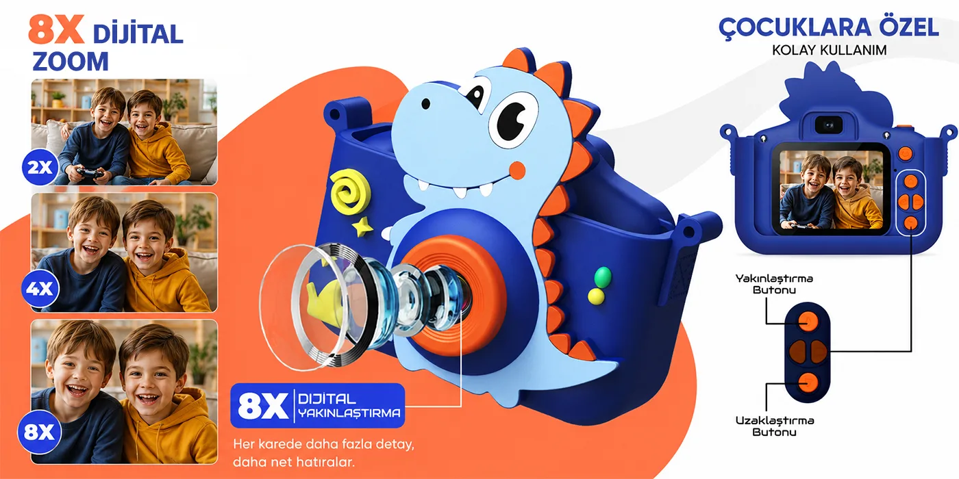 Bix Kids X2HD Çocuk Dijital Fotoğraf Makinesi 1080P HD