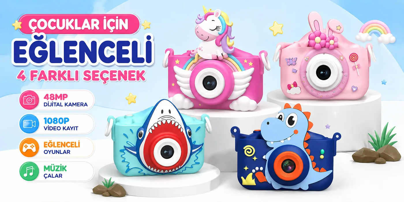 Bix Kids X2HD Çocuk Dijital Fotoğraf Makinesi 1080P HD
