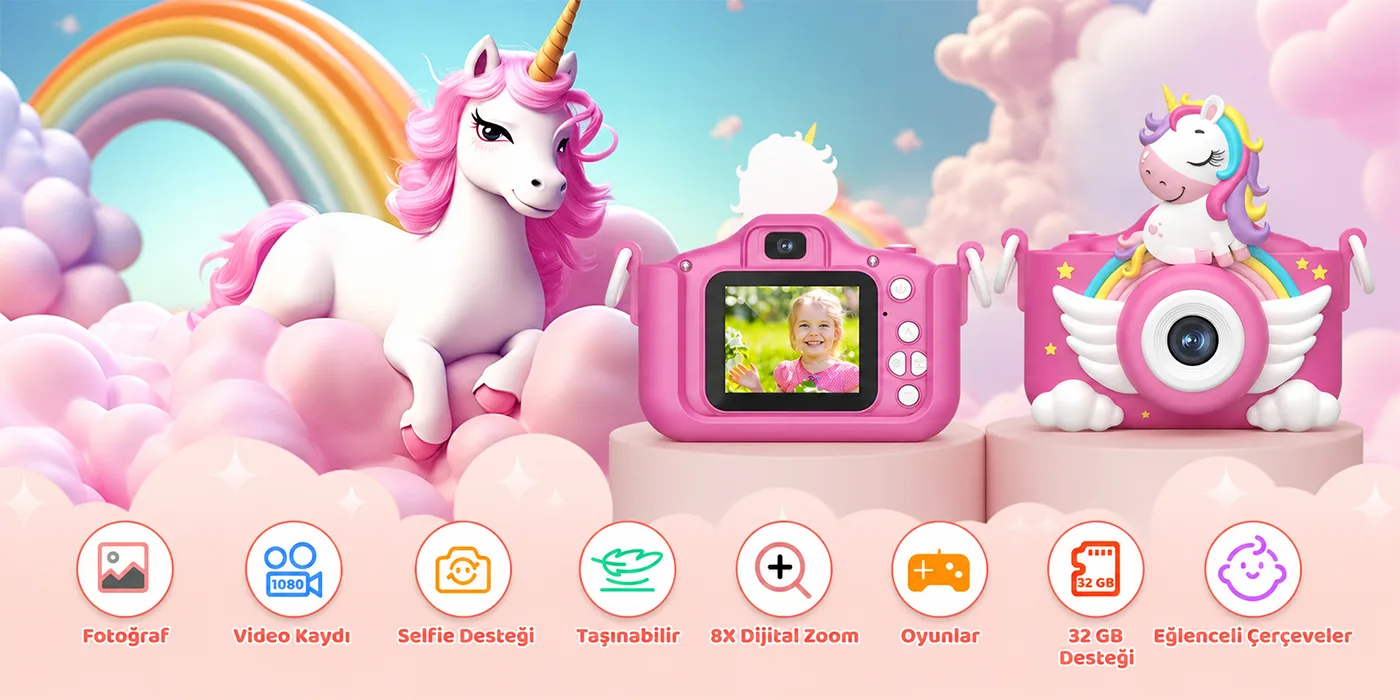 Bix Kids X2HD Çocuk Dijital Fotoğraf Makinesi 1080P HD