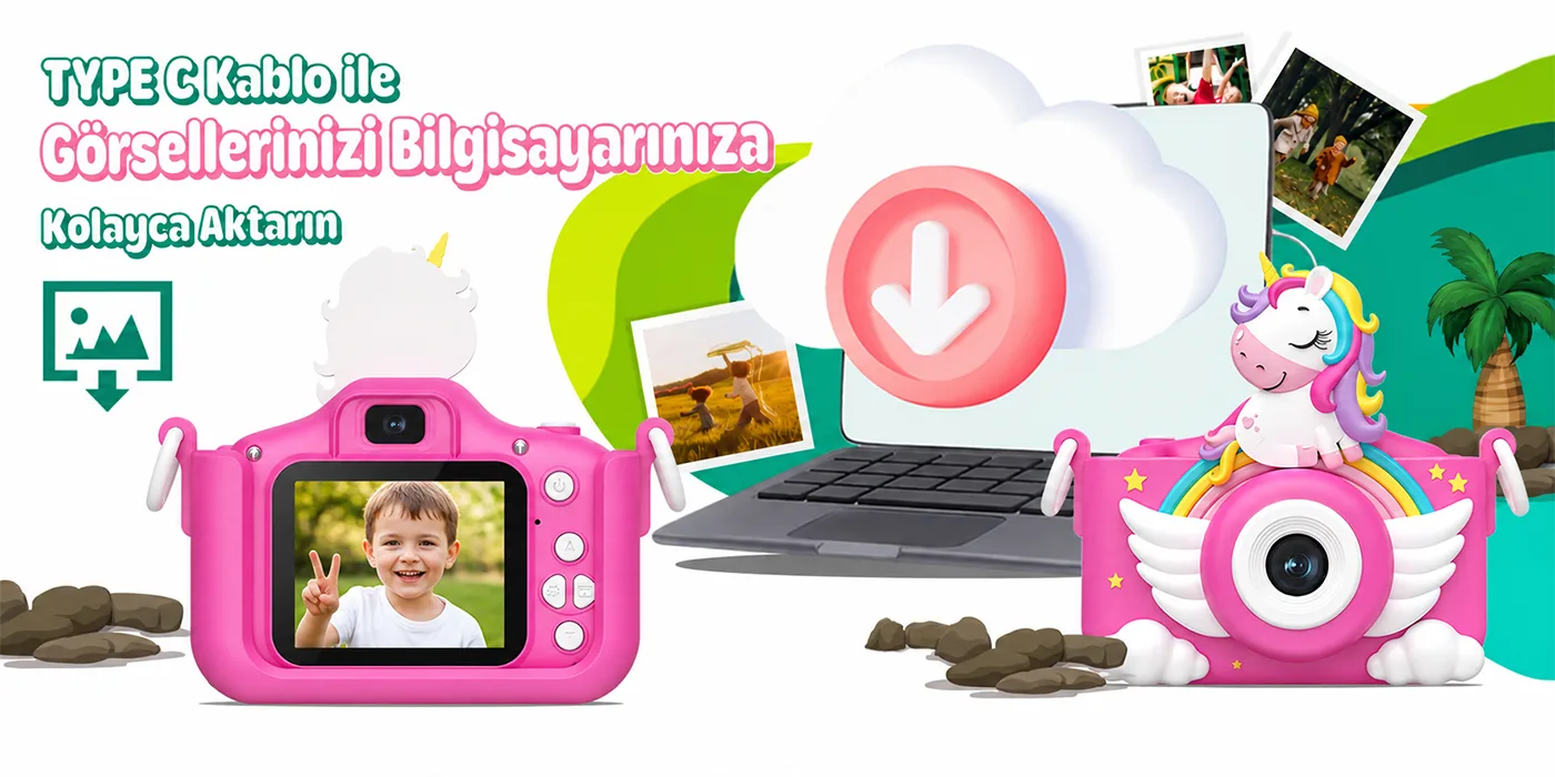 Bix Kids X2HD Çocuk Dijital Fotoğraf Makinesi 1080P HD