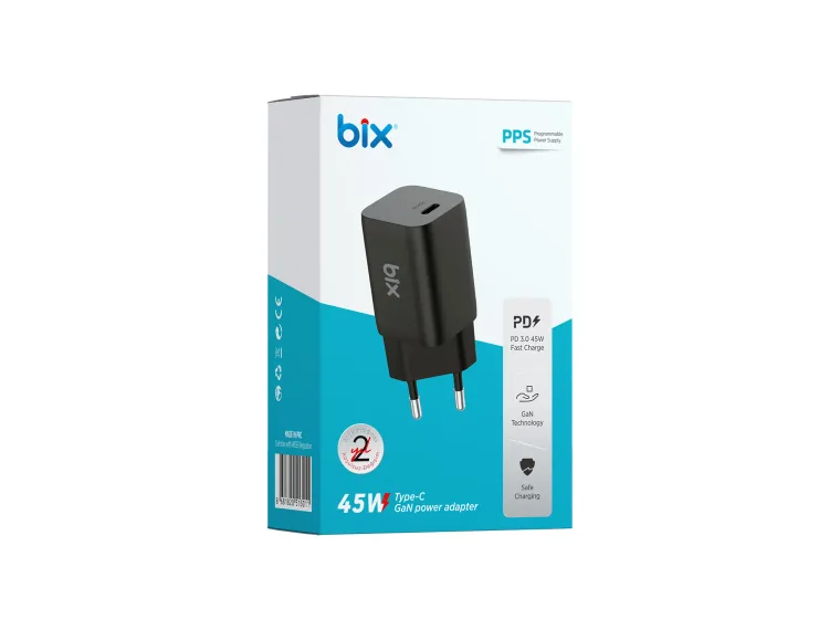BX45G GaN Type-C PD 3.0 45W PPS Mini Hızlı Şarj Cihazı — görsel 5