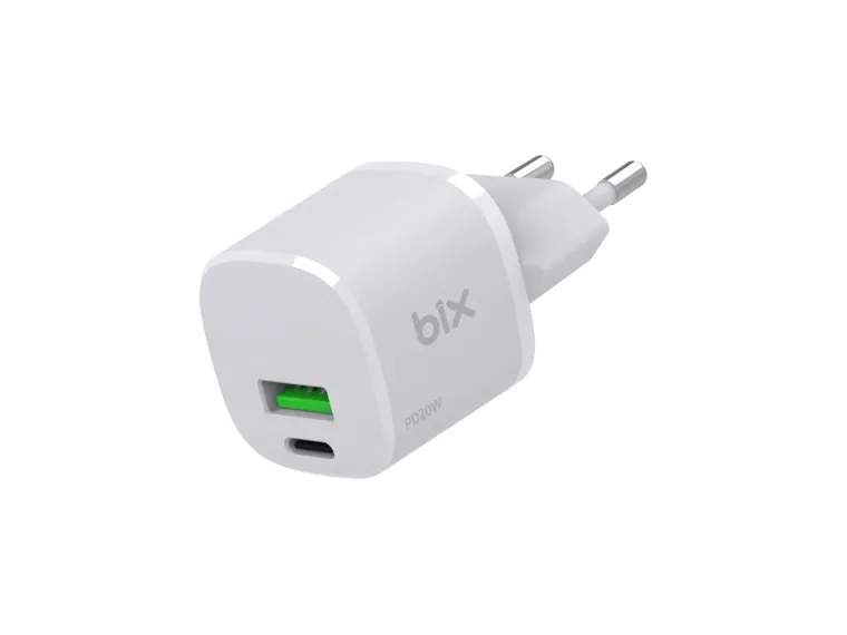 BX2P20G GaN PD 20W Type-C ve USB-A QC 18W Çift Portlu