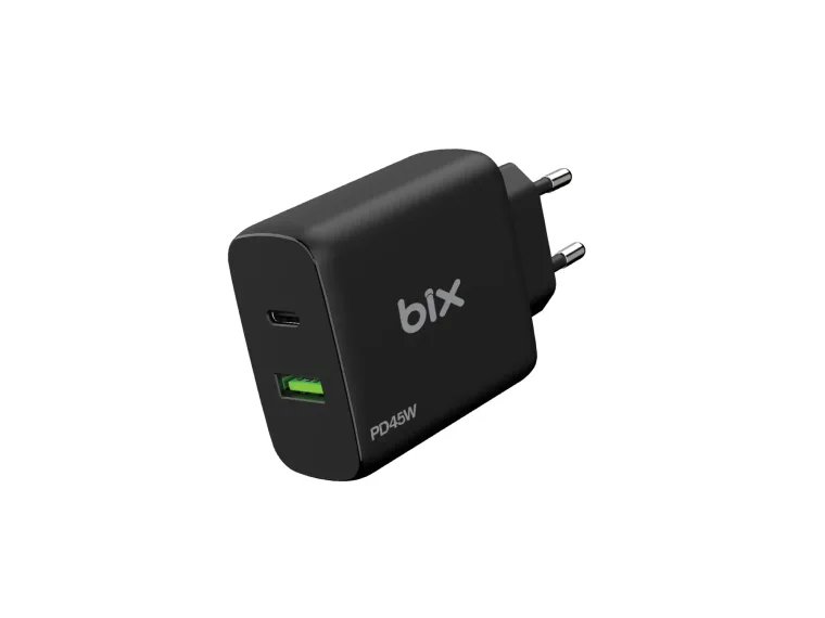 BX2P45G GaN PD 45W Type-C ve USB-A QC 18W Çift Portlu