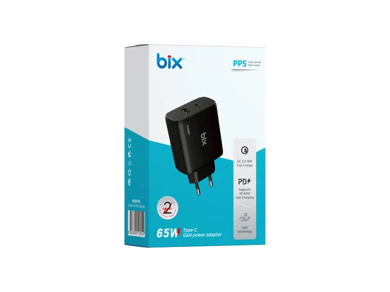 BX2P65G GaN PD 65W Type-C ve USB-A QC 18W Çift Portlu — görsel 5