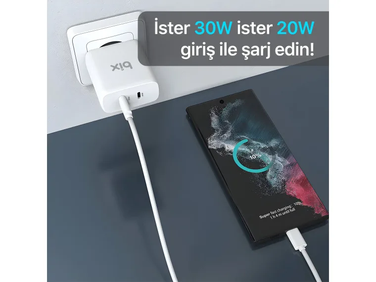 BX2P50 50W Type-C PD 3.0 Çift Çıkışlı Hızlı Şarj Cihazı — görsel 7