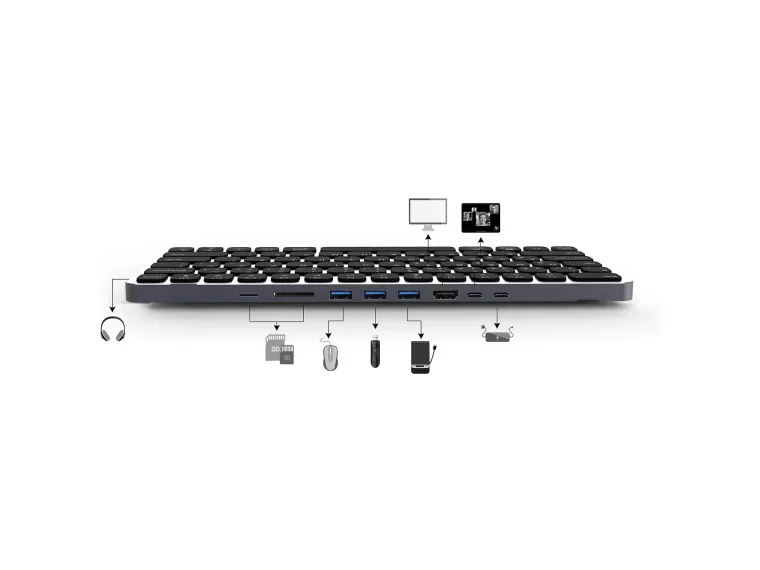Bix BX-KEYHUB01 9'u 1 Arada Hub'lı Klavye — görsel 8