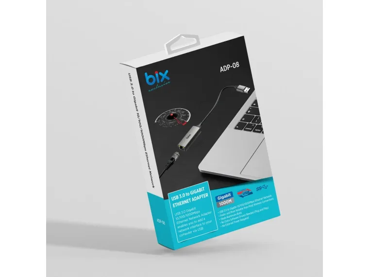 ADP-08 USB 3.0 Gigabit Ethernet Dönüştürücü Adaptör — görsel 5