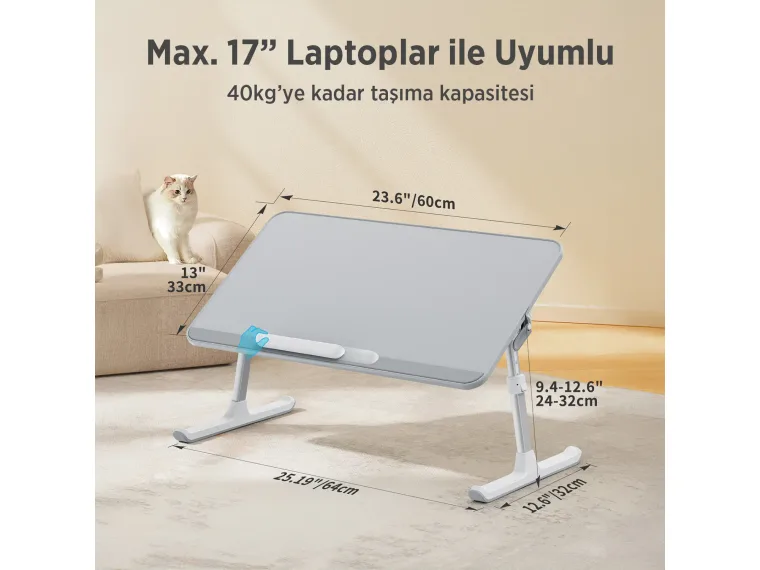 Bix Saiji AL30 Ayarlanabilir Laptop Masası – Yatakta — görsel 6