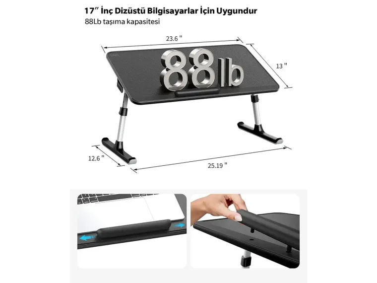 Bix Saiji AL33 Yükseklik ve Açı Ayarlı Laptop Masası — görsel 3