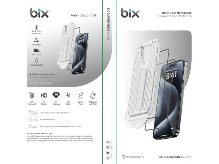 Bix Big Curved Edge Glass – Mekanizmalı, Geniş Kavisli — görsel 3