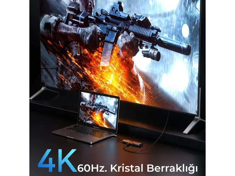 BX10HB-PRO Type-C Kart Okuyucu 4K/60Hz HDMI 1000Mbps — görsel 3