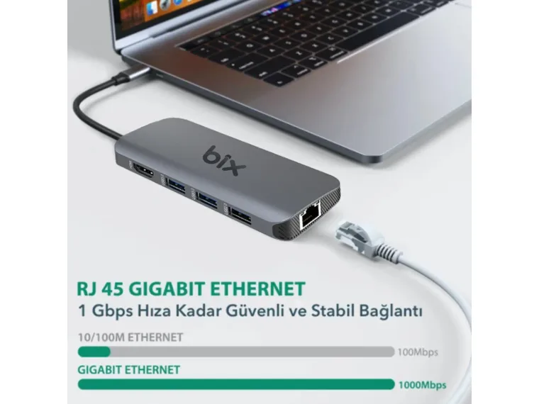 BX10HB-PRO Type-C Kart Okuyucu 4K/60Hz HDMI 1000Mbps — görsel 4