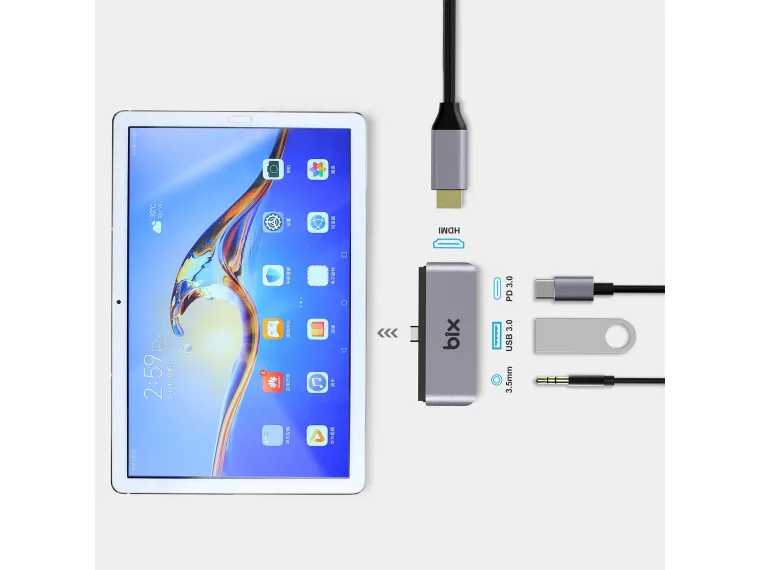 BX16HB Type-C USB 3.5mm Aux HDMI 4K Thunderbolt 3.0 PD — görsel 3