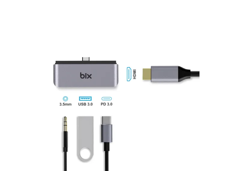 BX16HB Type-C USB 3.5mm Aux HDMI 4K Thunderbolt 3.0 PD — görsel 7