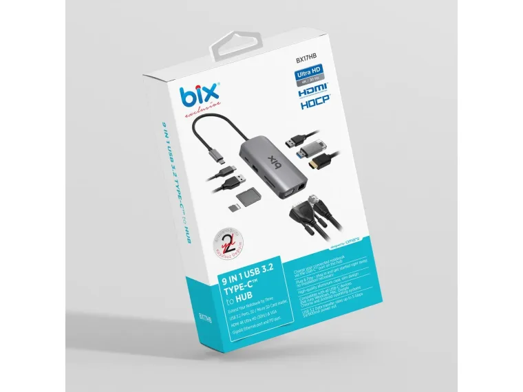 BX17HB Type-C to Gigabit Ethernet HDMI PD USB 3.2 Micro — görsel 5