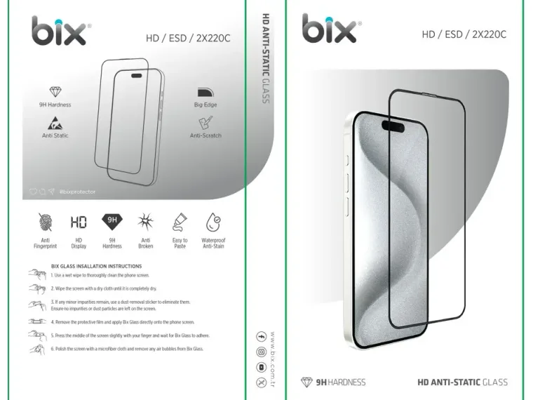 Bix HD/ESD 2X220C Big Edge Tasarımlı 9H Sertlik — görsel 3