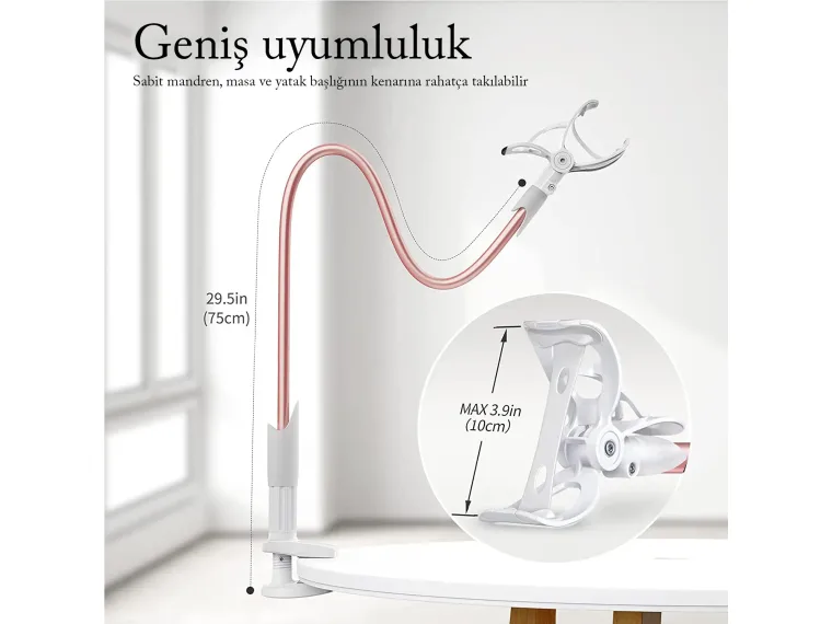 Bix Saiji IVY-85 Akrobat Esnek Telefon Tutucu Pembe — görsel 5