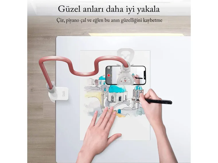 Bix Saiji IVY-85 Akrobat Esnek Telefon Tutucu Pembe — görsel 7