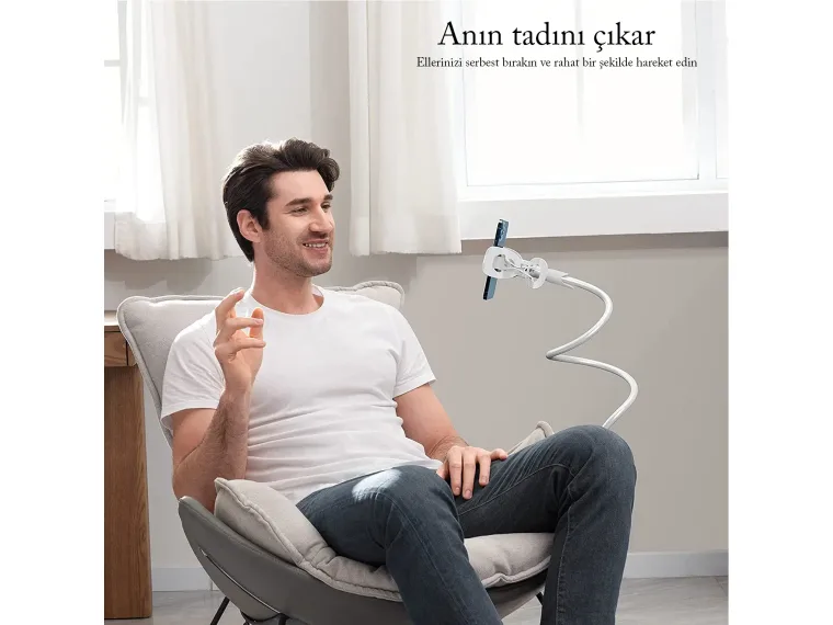 Bix Saiji IVY-85 Akrobat Esnek Telefon Tutucu Beyaz — görsel 3