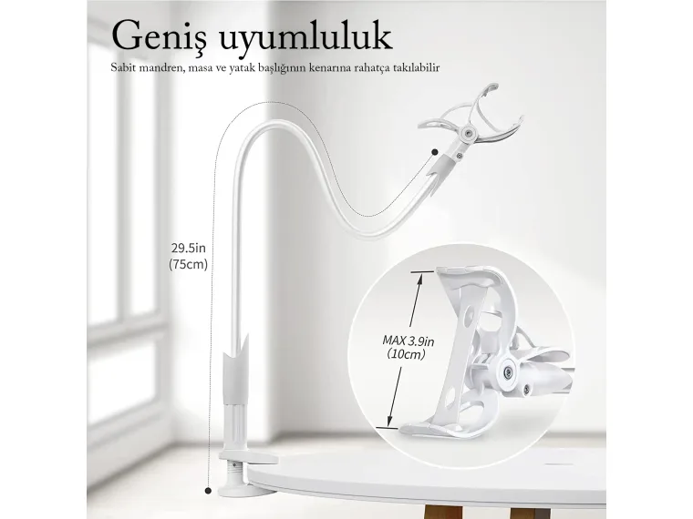 Bix Saiji IVY-85 Akrobat Esnek Telefon Tutucu Beyaz — görsel 5