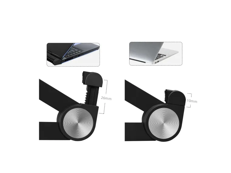 Bix Saiji X1 Alüminyum Notebook Laptop Standı Siyah — görsel 4
