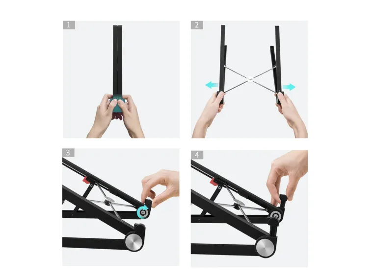 Bix Saiji X1 Alüminyum Notebook Laptop Standı Siyah — görsel 5