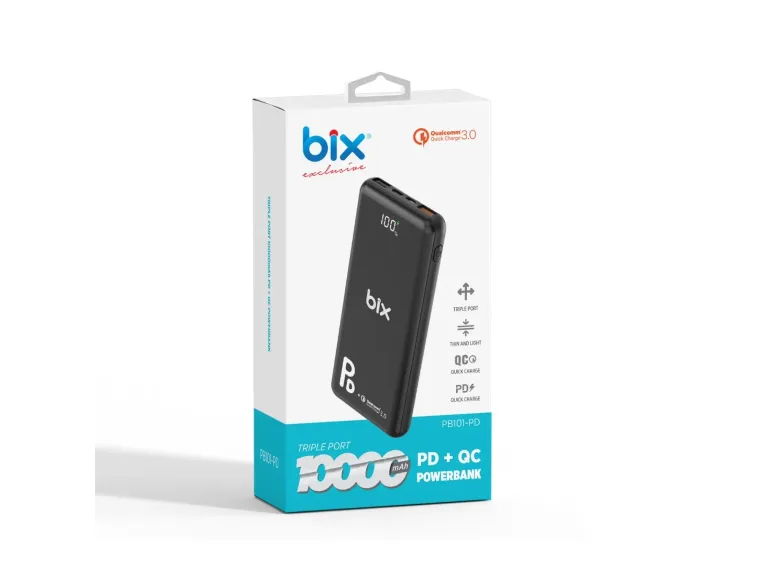 PB101-PD 18W Üç Çıkışlı PD QC 3.0 10000 mAh Powerbank — görsel 5