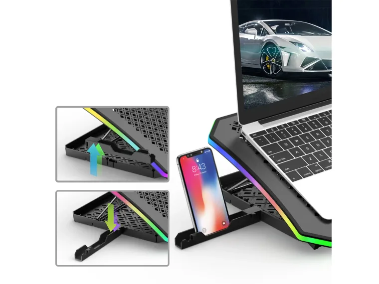BX-CP02G RGB Aydınlatmalı Gaming Notebook Soğutucu — görsel 5