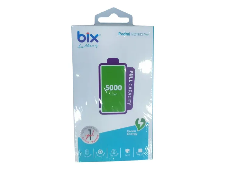 Bix Xiaomi Redmi Note 10 Pro için 5000mAh Kapasiteli