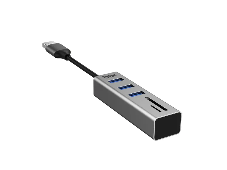 BX04HB USB 3.0 Kart Okuyucu ve 3 Portlu Çoklayıcı Hub — görsel 3
