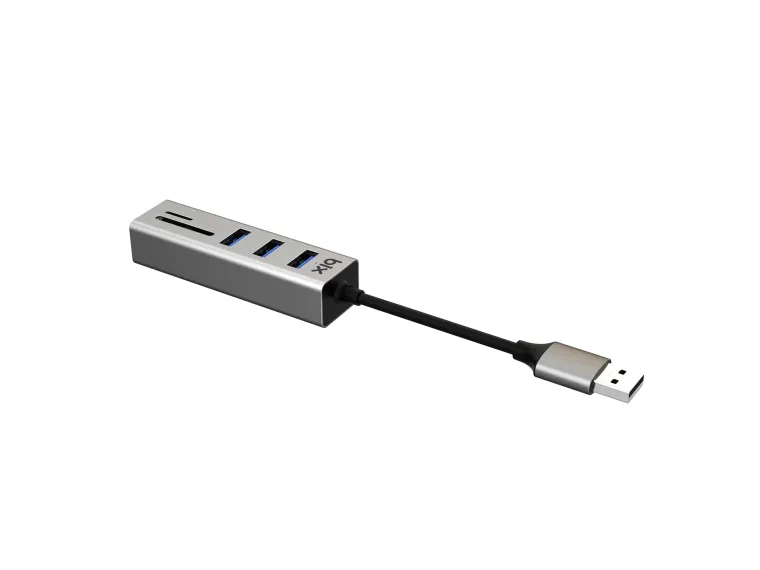 BX04HB USB 3.0 Kart Okuyucu ve 3 Portlu Çoklayıcı Hub — görsel 4