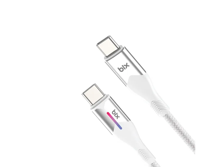 BX05CC Type-C to Type-C 60W Örgülü LED Işıklı Şarj — görsel 3