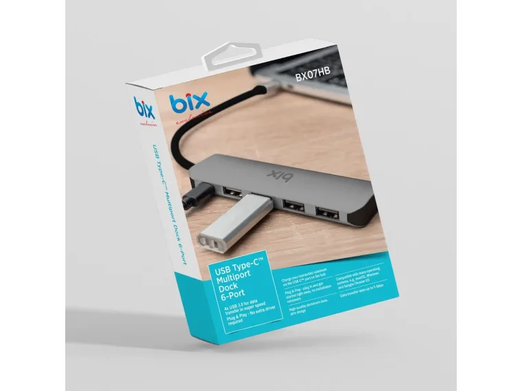 BX07HB Type-C PD 4 Portlu USB 3.0 Dönüştürücü Hub — görsel 5