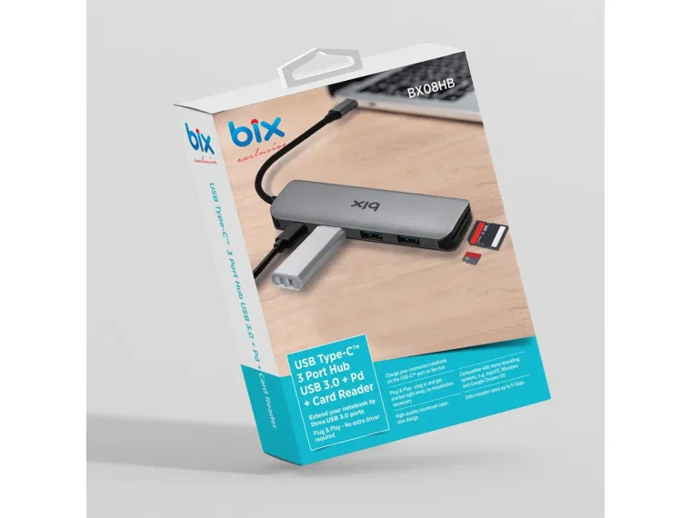 BX08HB Type-C to USB 3.0 PD Micro SD / SD Kart Okuyucu — görsel 6