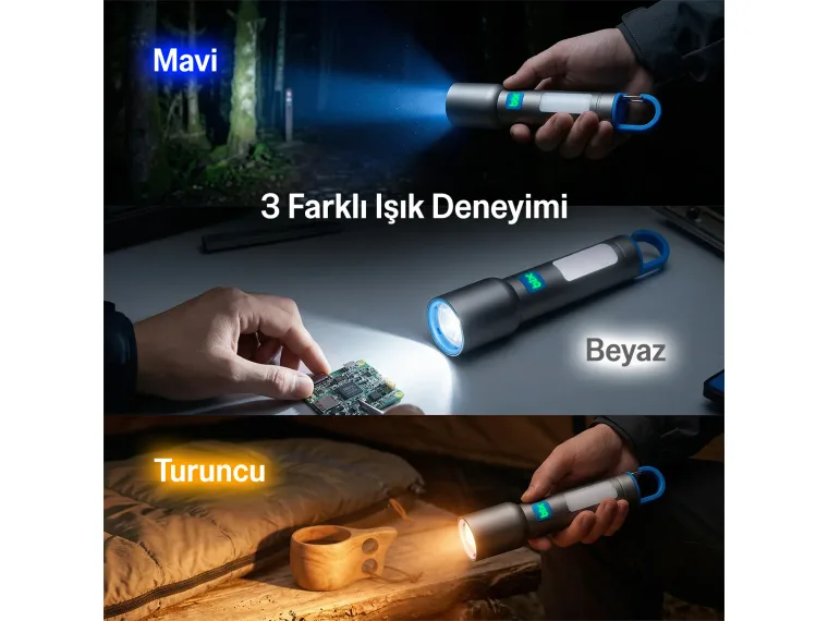 Bix BX1010FL 3 Renk LED El Feneri 500 Lümen — görsel 5