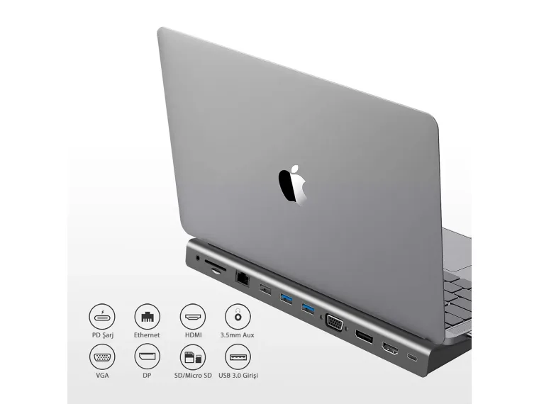 BX12HB 11’i 1 Arada Type-C Çok Portlu Laptop ve Tablet — görsel 4