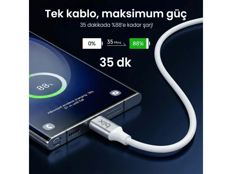 BX200CC 100W 5Gbps E-Mark Çipli Type-C to Type-C Yüksek — görsel 6
